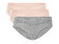 Slips ESMARA® pour femme, lot de 3, en gris et rose clair avec taille croisée.