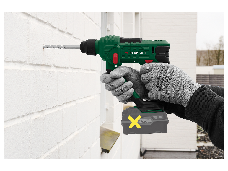 Marteau-perforateur Parkside X20V TEAM 20V - Perceuse à Percussion Sans Fil, Neuve Sans Batterie