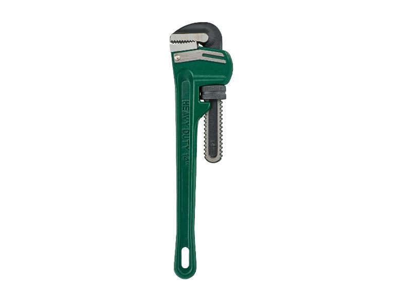 Clé à molette verte de 14 pouces avec le texte « HEAVY DUTY »