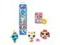 Ensemble de jeu Littlest Pet Shop avec trois figurines d'animaux et accessoires.