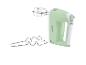 Un batteur sur socle Silvercrest couleur menthe avec deux accessoires différents.