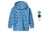 Sweat à capuche bleu pour enfant avec motif de voitures de course et fermeture éclair