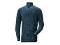 Pull en maille bleu pour homme avec col montant zippé