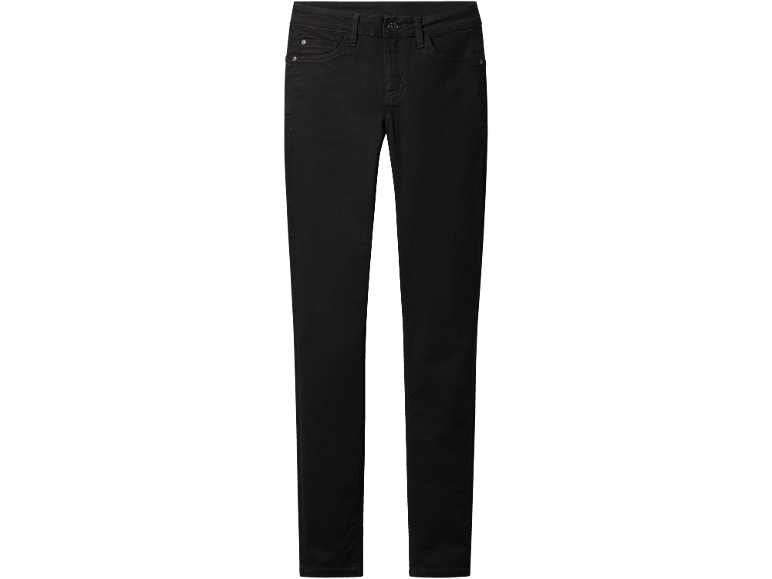 Jean slim noir avec poches avant et fermeture boutonnée.