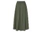 Longue jupe vert olive à taille élastique.