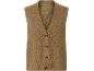 Gilet en maille pour femme de couleur moutarde avec boutons et col en V