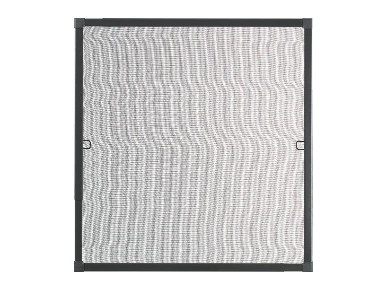 Moustiquaire de fenêtre avec cadre foncé et poignées