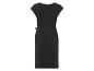 Robe noire, style minimaliste, coupe midi.