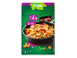 Emballage de tofu teriyaki avec une poêle pleine de tofu frit et de légumes.