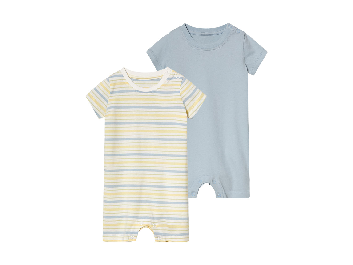 lupilu® Lot de 2 pyjamas bébé (blanc-bleu, 12-24 mois)