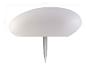 Lumière de jardin ovale blanche avec piquet, mesurant 40 cm de large et 16 cm de haut.