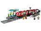 Ensemble de jeu LEGO City avec train, gare et figurines.