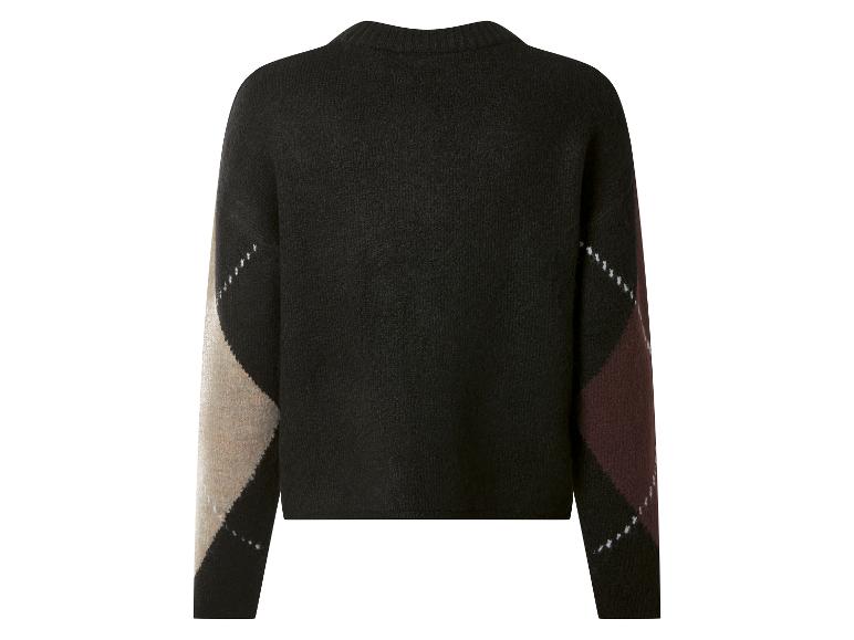 Pull noir avec motif argyle sur les manches