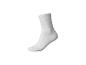 Une chaussette blanche côtelée, représentée sur un fond blanc.