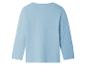 Dos d'un t-shirt bleu clair à manches longues pour enfant.
