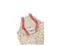 Salopette de pluie pour enfants à imprimé floral et bretelles roses