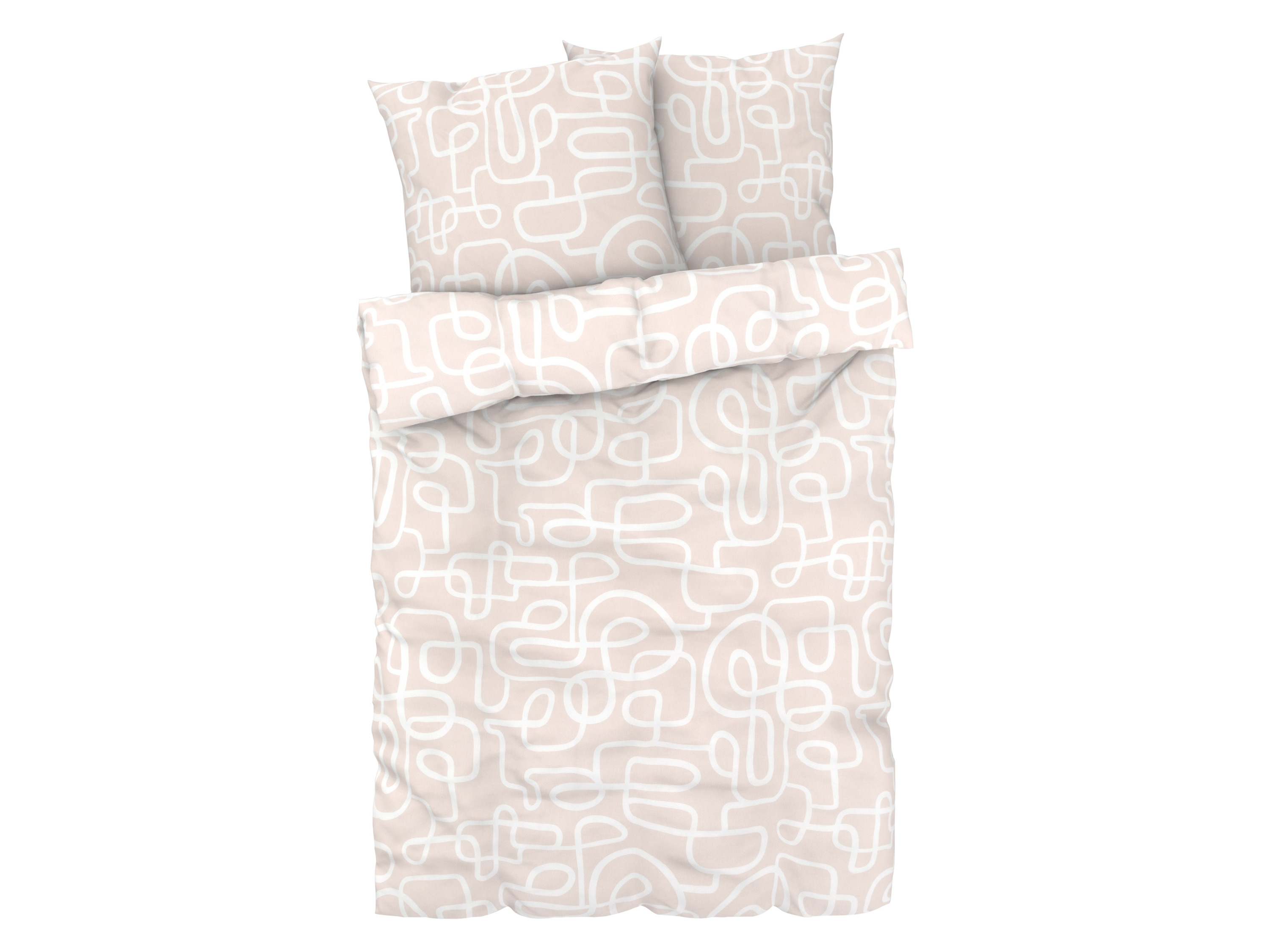 LIVARNO home Parure de lit en satin microfibre, 260 x 240 cm (Motif blanc)