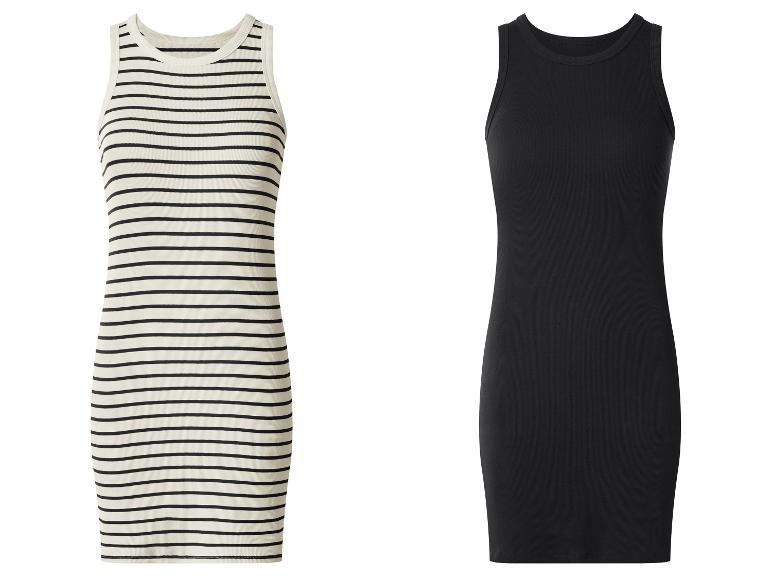 Robes moulantes sans manches: une rayée, l'autre noire.