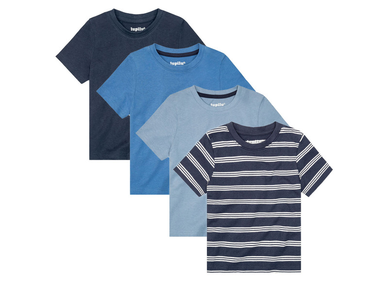 Aller en mode plein écran : lupilu® T-shirts, 4 pièces, en jersey, pour garçon - Image 2