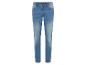 Jeans slim fit, coupe droite, denim bleu clair.