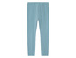 Un legging bleu clair.