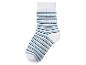 Chaussette blanche à rayures bleues et noires