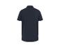 Polo homme bleu foncé à manches courtes, vue de dos.