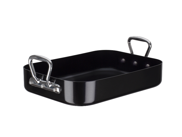 Plat à rôtir GSW Salerno 35 x 26cm noir avec poignées argentées