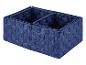 Boîtes de rangement bleu marine tressées, empilables.