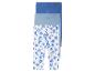 Trois leggings pour enfant : deux unis bleus et un imprimé coquillages.