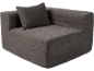 Canapé d'angle gris foncé avec coussin de dossier.