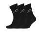 Trois paires de chaussettes noires Crivit sur fond blanc.