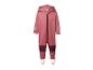 Combinaison rose pour enfant avec capuche, fermeture éclair et application cœur