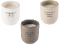 Bougies parfumées LIVARNO home en pot de céramique : Mandarin Musk, Nordic Zen, Sugarplum Vanilla.