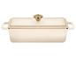 Cocotte rectangulaire crème avec couvercle et bouton doré