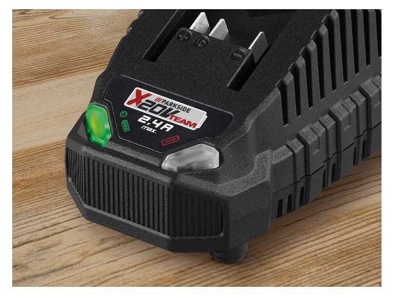 Chargeur Parkside X20V Team pour batteries 2,4 Ah max.