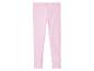 Leggings rose pâle côtelés.