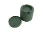 Deux pots de fleurs cylindriques vert foncé, empilables.