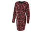 Robe noire avec un imprimé floral rouge