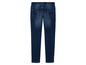 Jeans skinny bleu avec ceinture élastique.