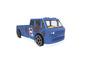 Un pick-up bleu avec un motif de rouille.