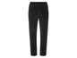 Pantalon en velours côtelé noir avec taille élastique et fermetures éclair au bas des jambes.