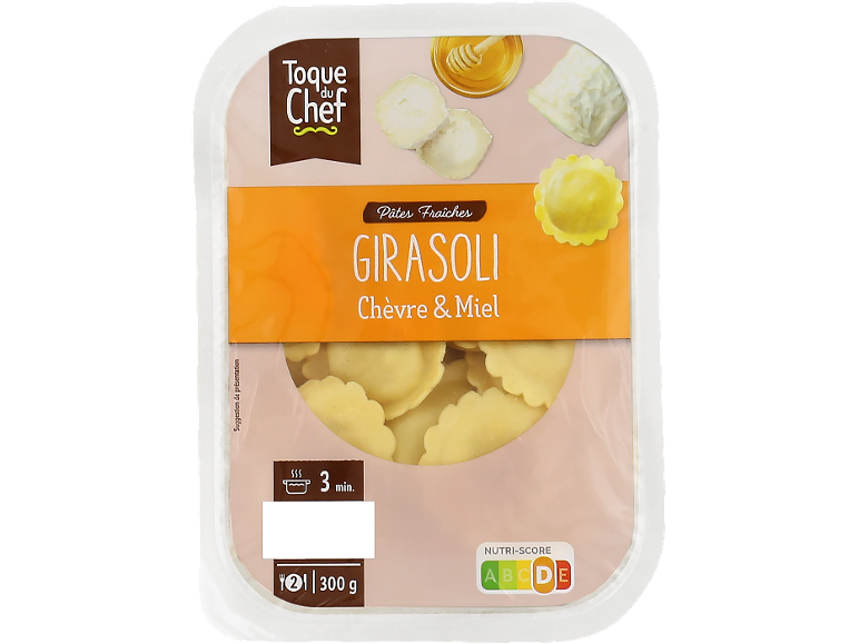 Pâtes fraîches au chèvre et miel, instructions de cuisson et Nutri-Score.