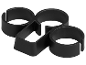 Porte-gobelets noir pour trois tasses.