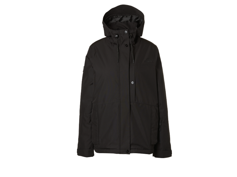 Veste d'hiver noire pour femme avec capuche et poches