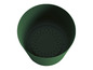 Un pot de fleurs vert avec des trous de drainage.