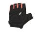 Gants de vélo à doigts courts, noirs avec détails corail.