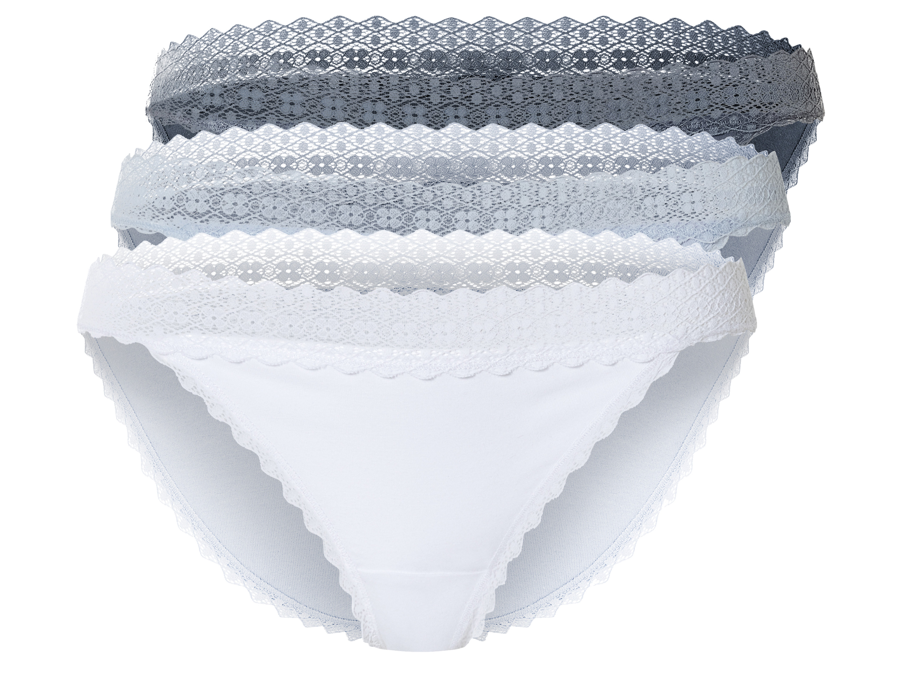 esmara® Lot de 3 culottes femme (XL (48-50), bleu foncé/bleu clair/blanc)