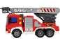 Camion de pompiers jouet rouge avec échelle extensible et numéro «01».