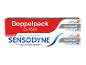 Double pack de dentifrice pour dents sensibles, 2x75ml, avec un nouveau design pour un blanchiment doux.